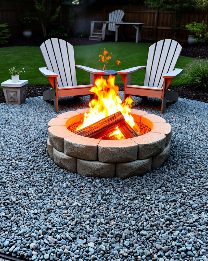 Backyard Fire Pit With Gravel Surrounding