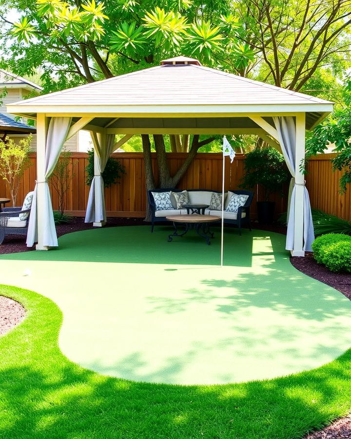 Backyard Putting Green with a Gazebo