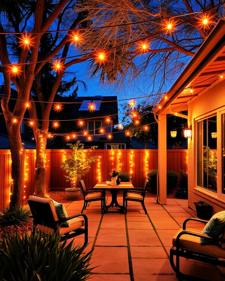 Backyard String Light Ambiance