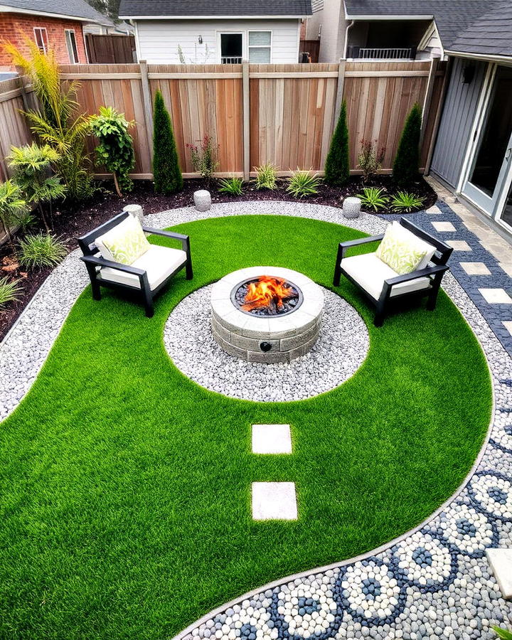 Backyard Turf and Gravel Combination