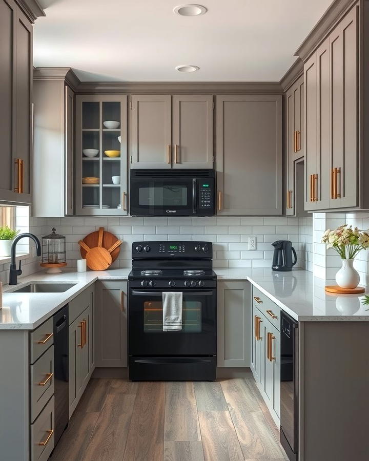 Balanced Elegance with Grey Cabinets