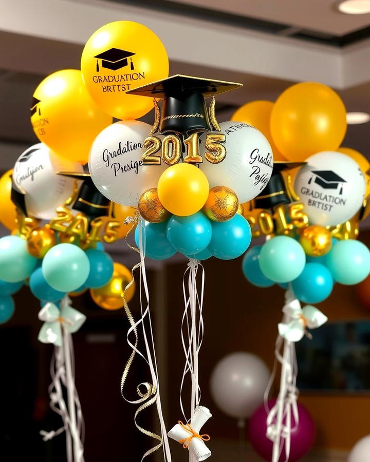 Balloon Bouquets with Graduation Details