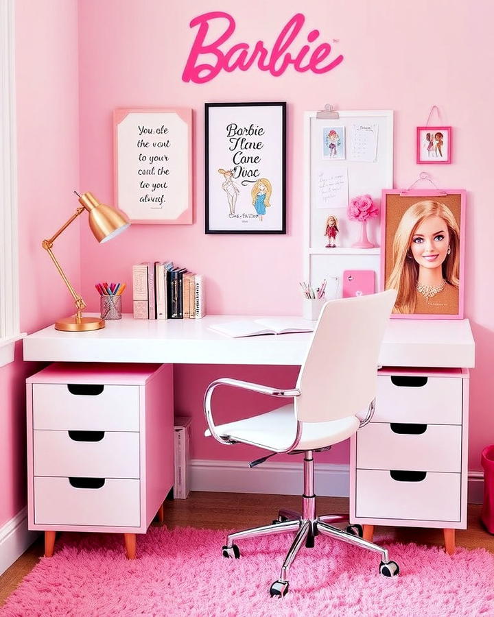 Barbie Inspired Desk Area