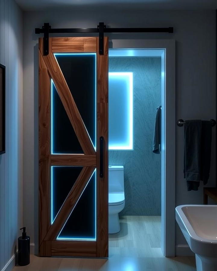 Barn Door with LED Lighting