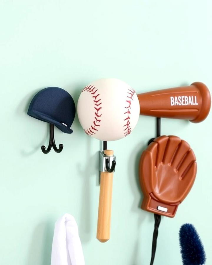 Baseball Inspired Wall Hooks