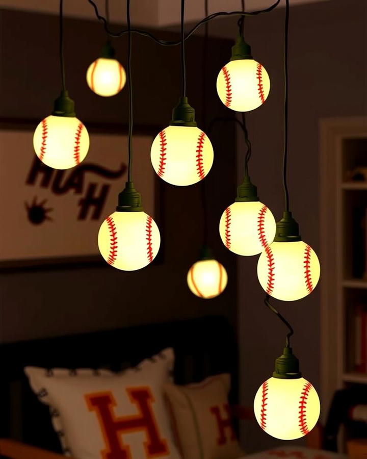 Baseball Pendant String Lights