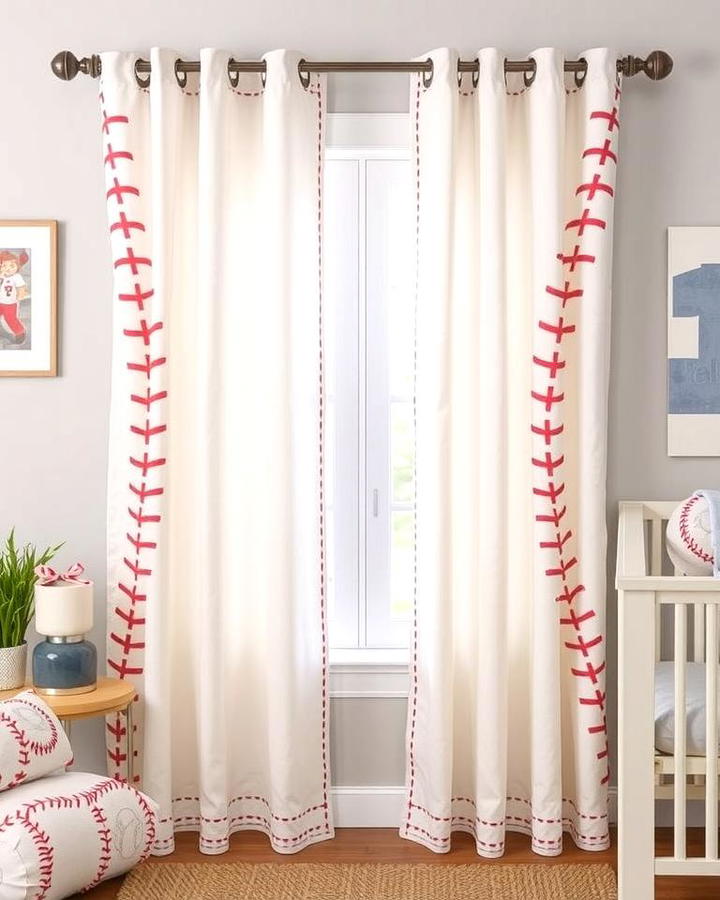 Baseball Stitch Curtains