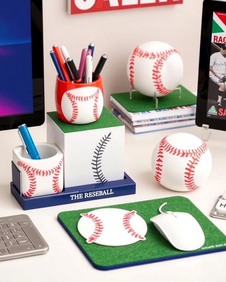 Baseball Themed Desk Accessories