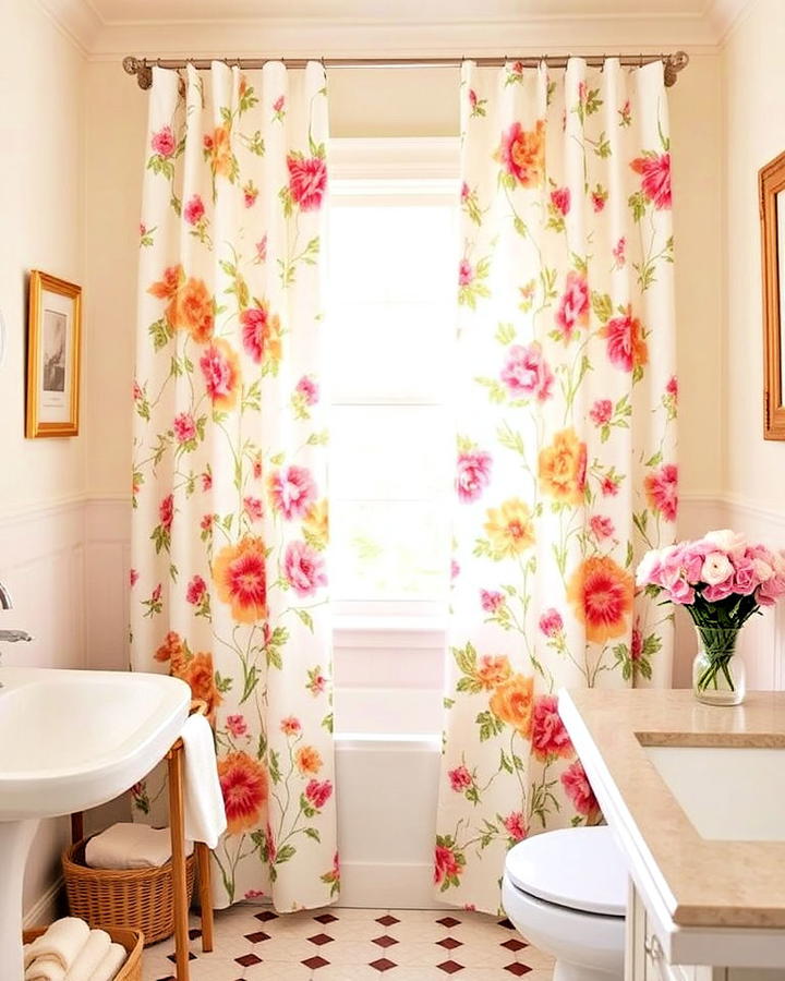 Bathroom Floral Curtains for a Fresh Feel