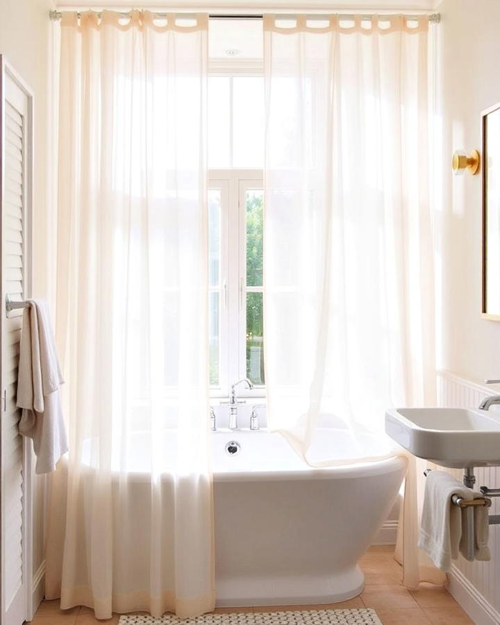 Bathroom Sheer Curtains for Soft Light