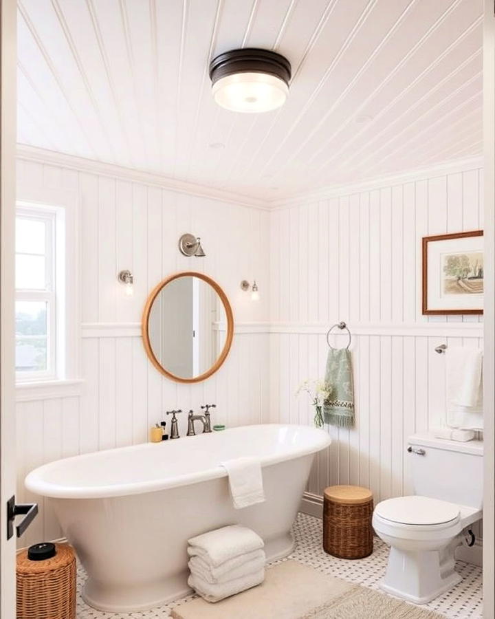 Beadboard Bathroom Ceiling for a Unique Touch