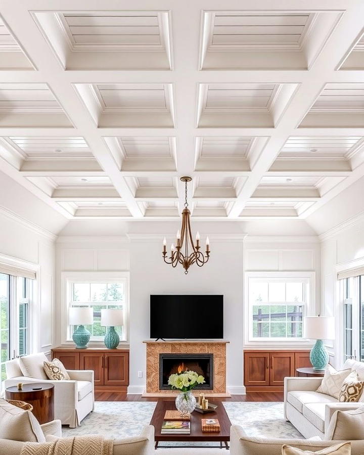 Beadboard Coffered Ceiling