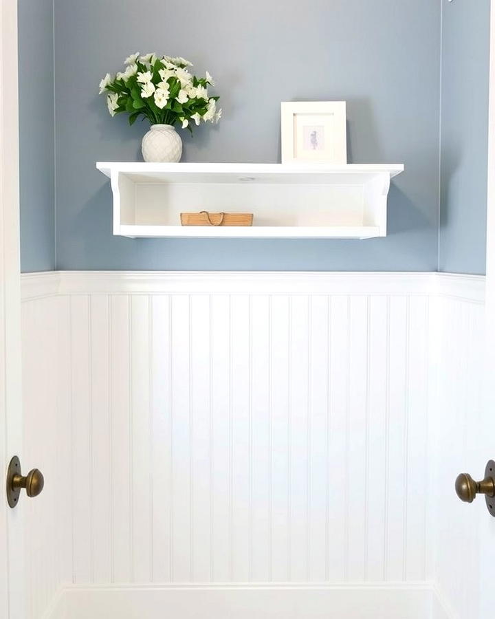 Beadboard Wainscoting with a Shelf