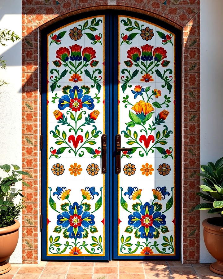 Beautiful Door With Hand painted Tiles