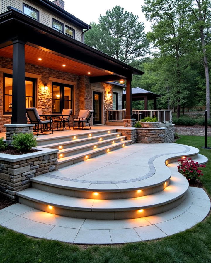 Beautiful Multi level Concrete Deck Design