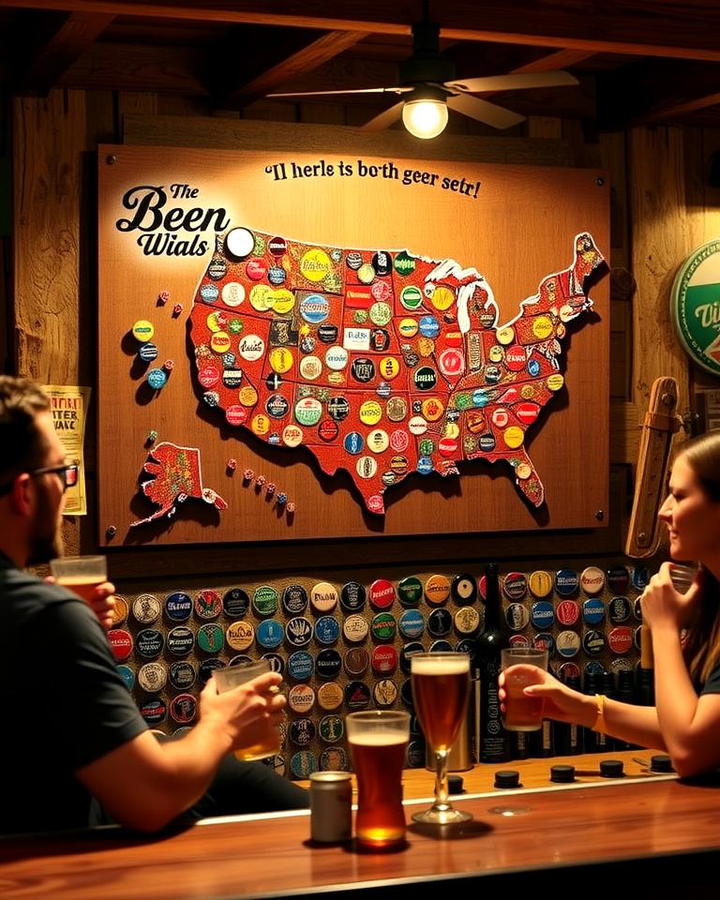 Beer Cap Map Sign