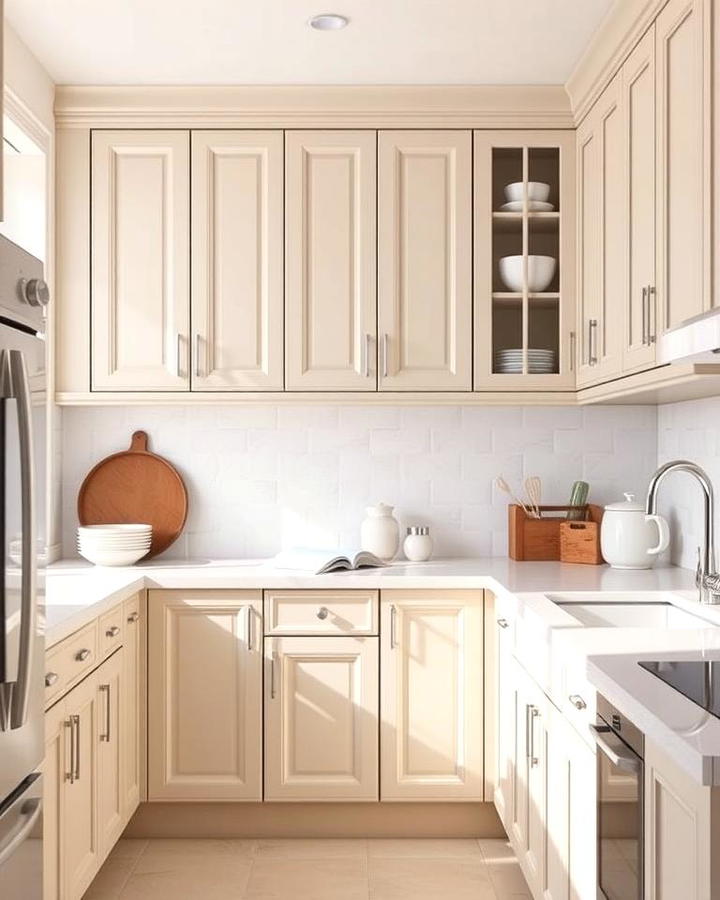 Beige Cabinets in Small Kitchens