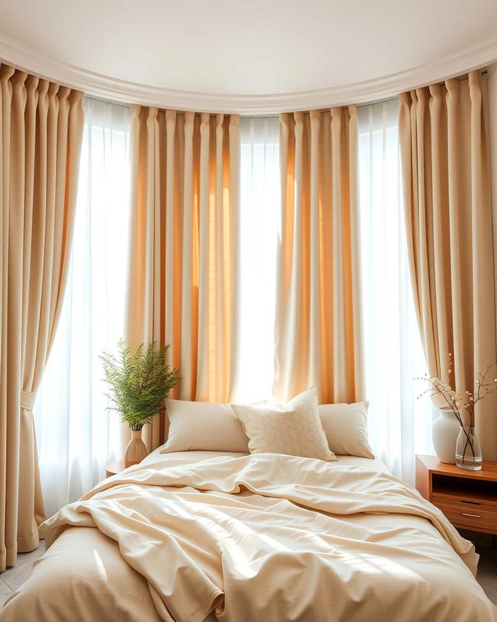 Beige Curtains for Soft Lighting