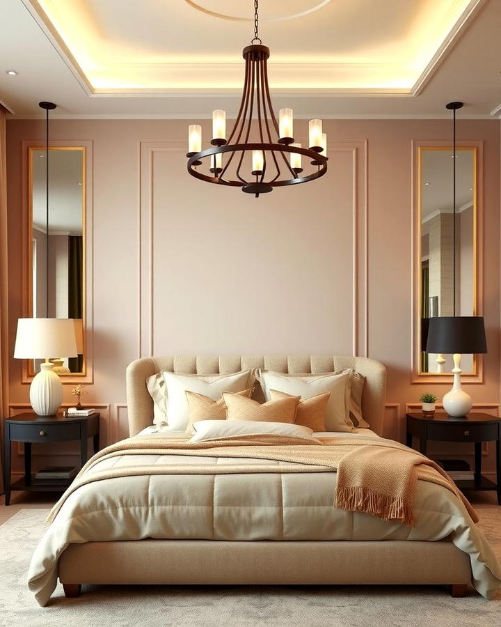 Beige and Statement Lighting for a Bold Touch