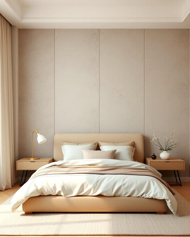 Beige and Textured Walls for Added Depth