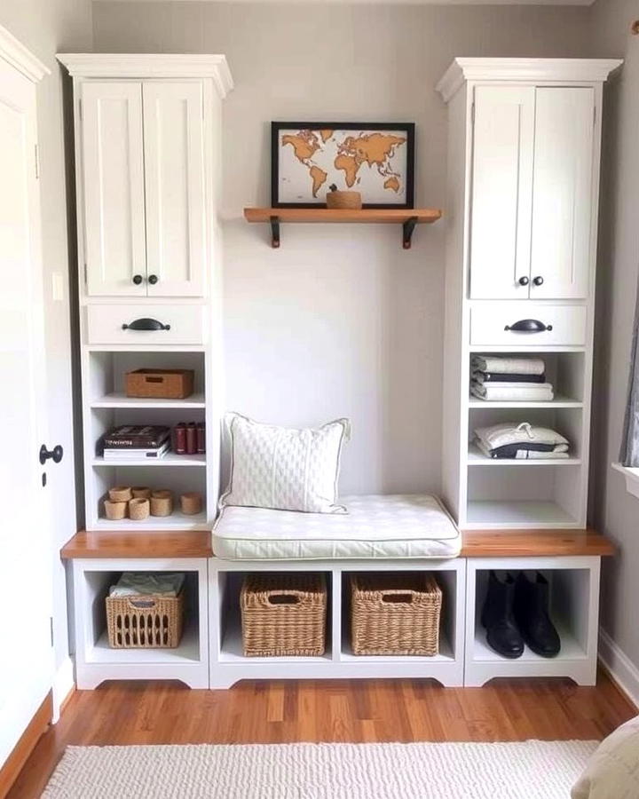 Bench with Built In Shelves