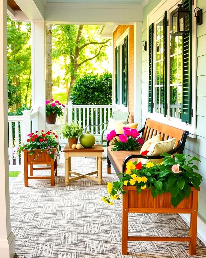 Bench with Built in Planters