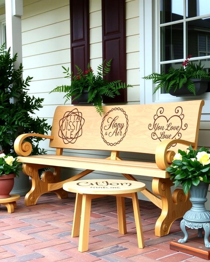 Bench with Custom Carvings