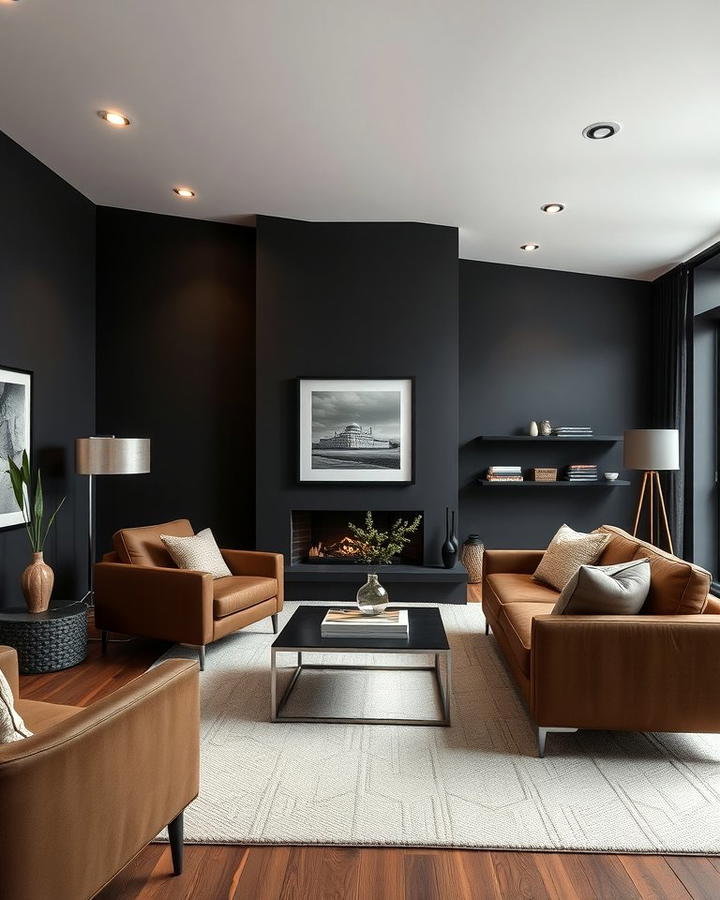 Black Accent Walls for Bold Contrast