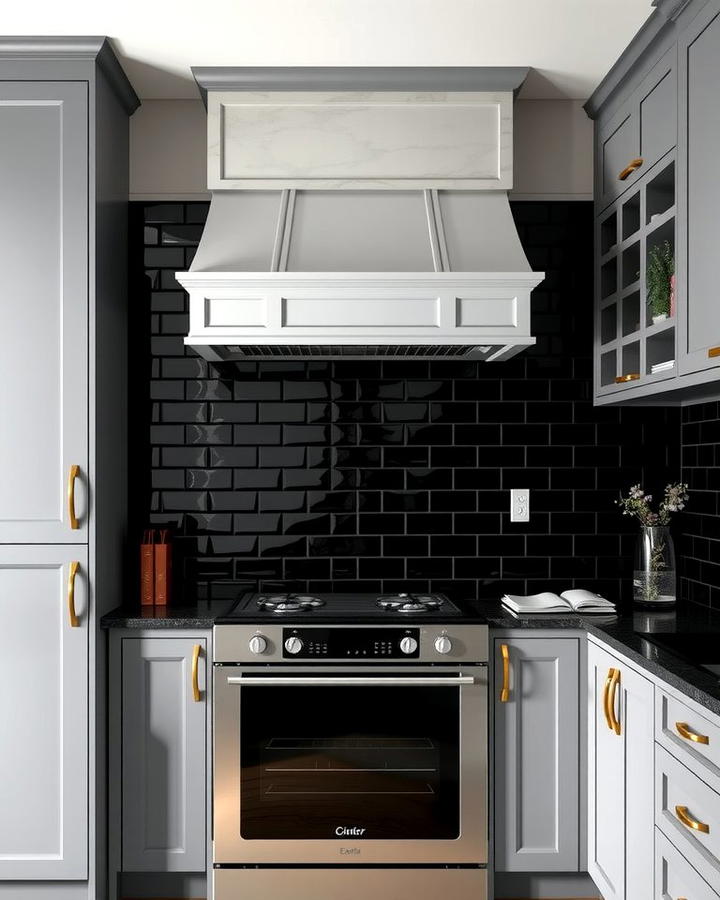 Black Backsplash for Bold Contrast