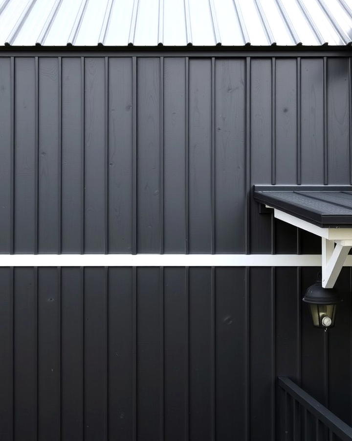 Black Board and Batten Siding with Metal Roofing