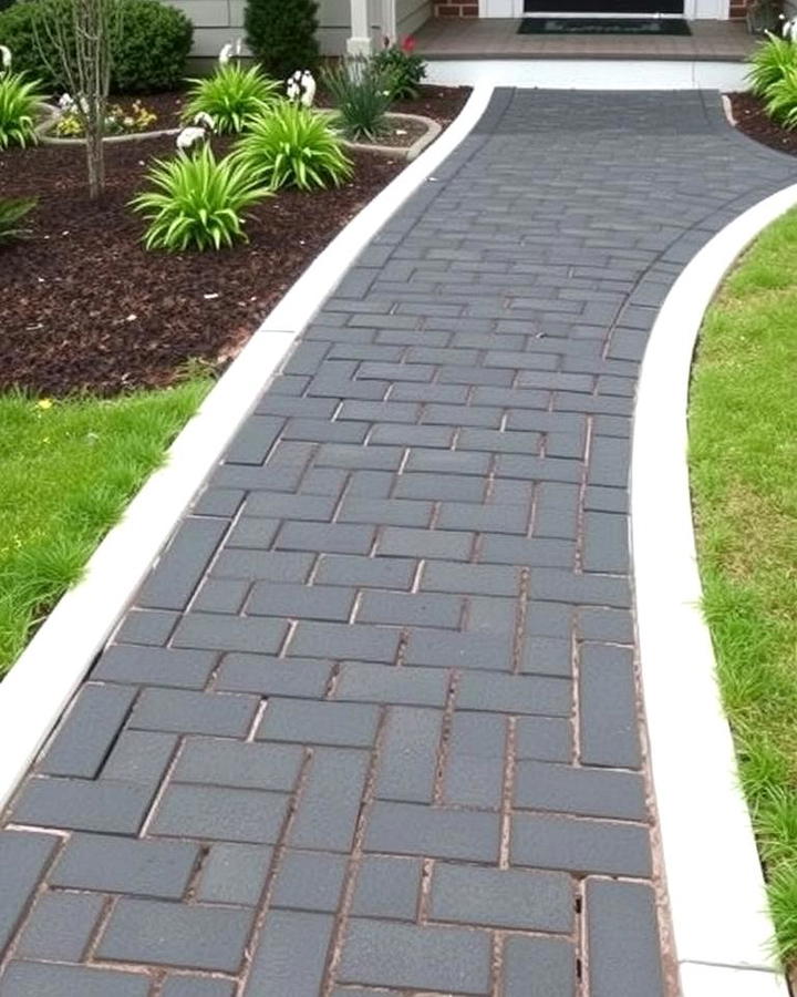 Black Brick Walkway with White Border