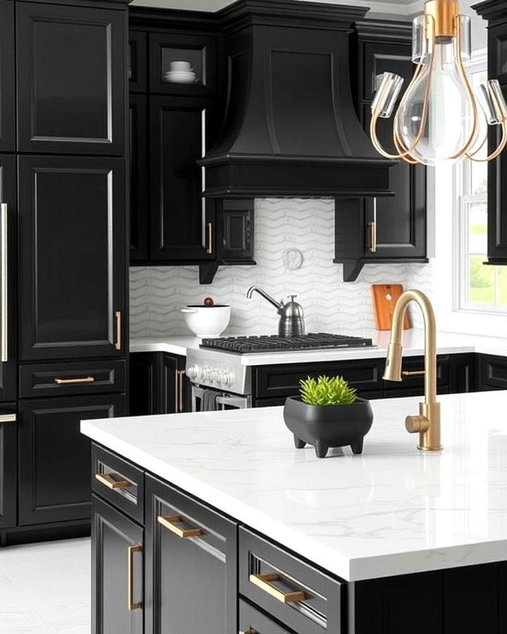 Black Cabinets With White Laminate Countertops