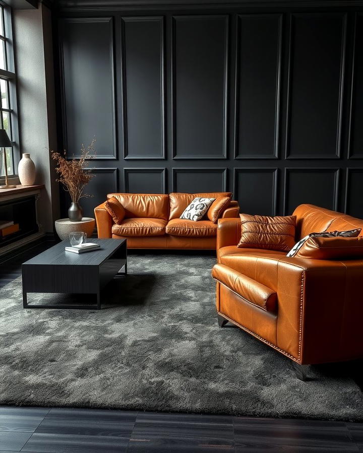 Black Carpet with Leather Furniture 2