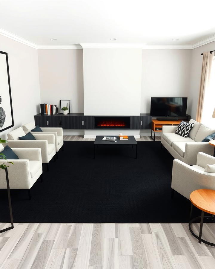 Black Carpet with Minimalist Furniture 2