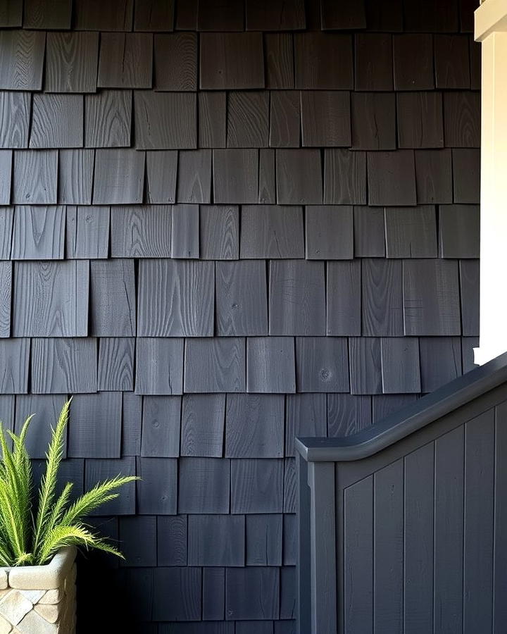 Black Cedar Shake Siding for Rustic Charm