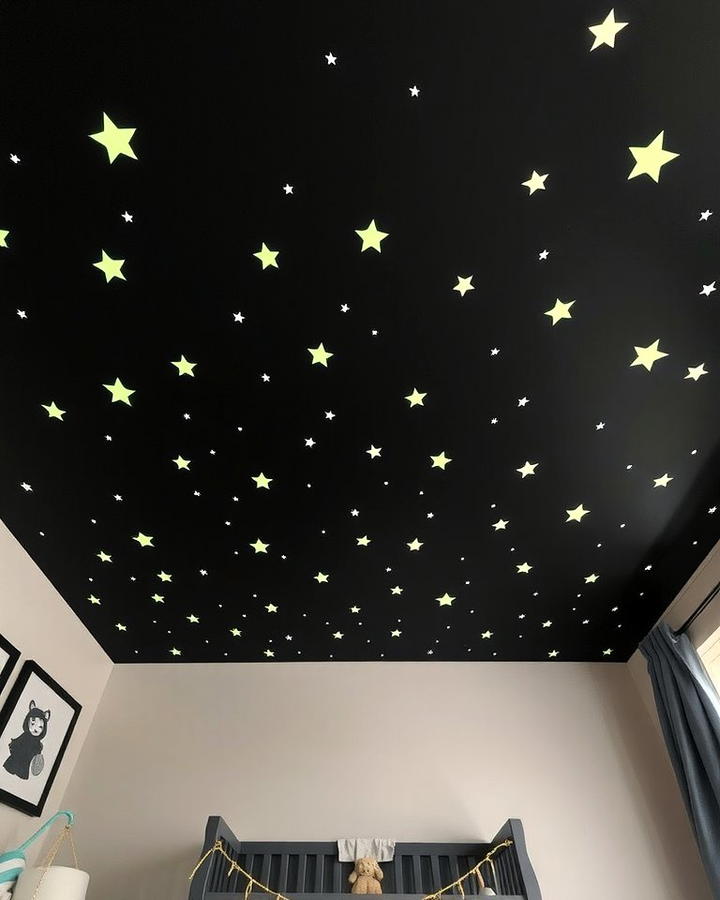 Black Ceiling with Starry Details