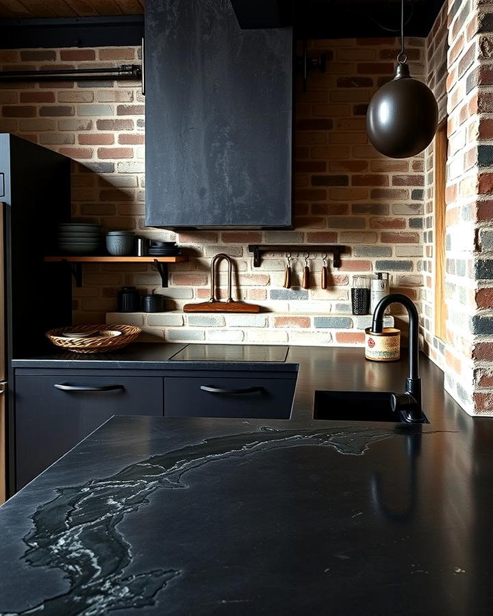 Black Concrete Countertops for an Industrial Edge