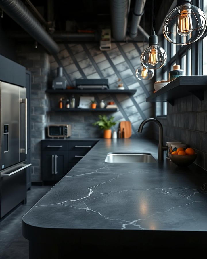 Black Concrete Countertops