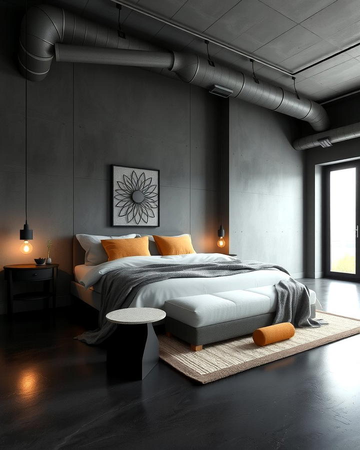 Black Concrete Floors for an Industrial Aesthetic