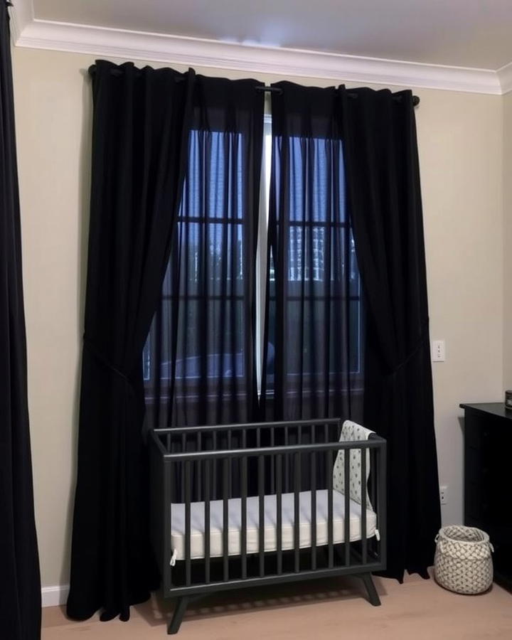 Black Curtains with Sheer Liners