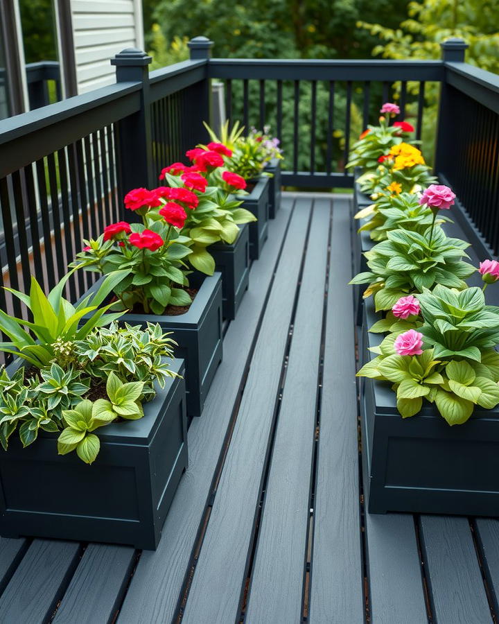 Black Deck with Built In Planters 2