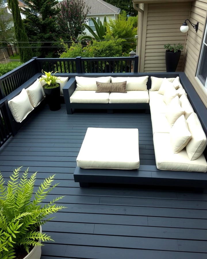 Black Deck with Built In Seating 2