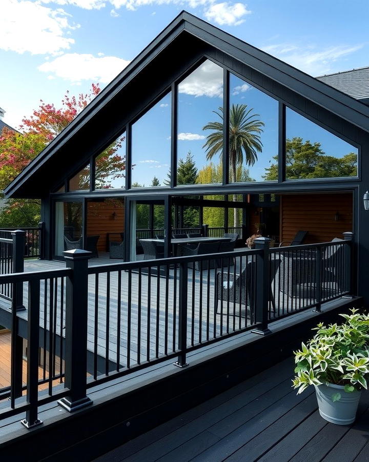 Black Deck with Glass Panels