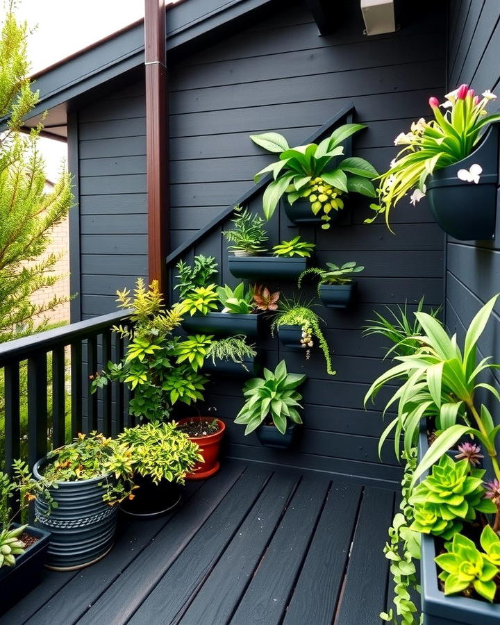 Black Deck with Vertical Gardens