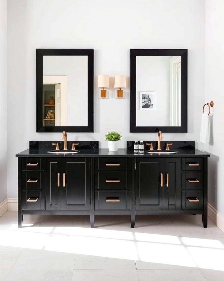 Black Double Vanity for Shared Spaces