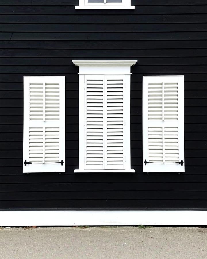 Black Exterior with Contrasting White Shutters