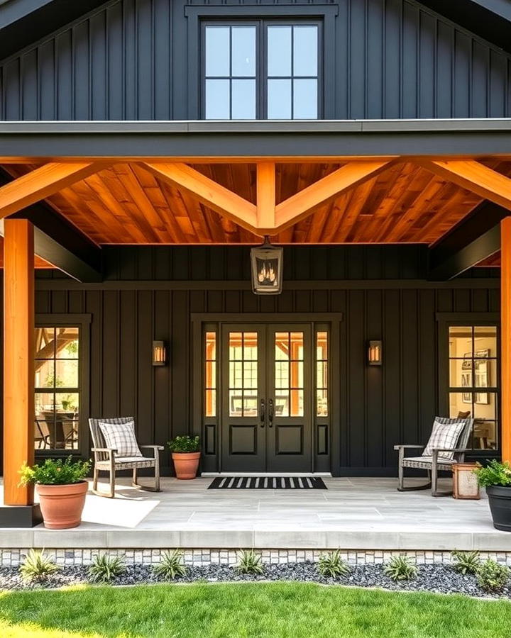 Black Exterior with Large Wraparound Porch