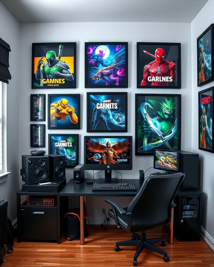 Black Framed Posters of Gaming Art