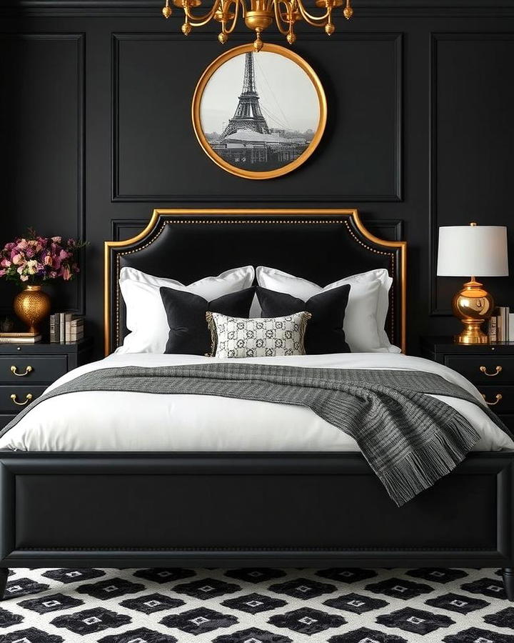 Black Furniture with Gold Accents