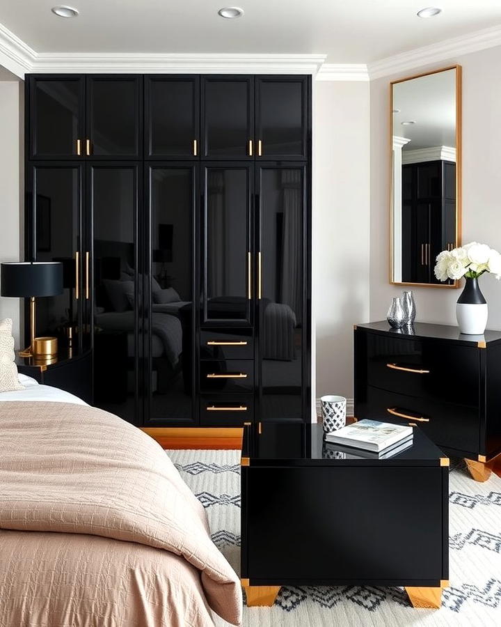 Black Furniture with Gold Hardware